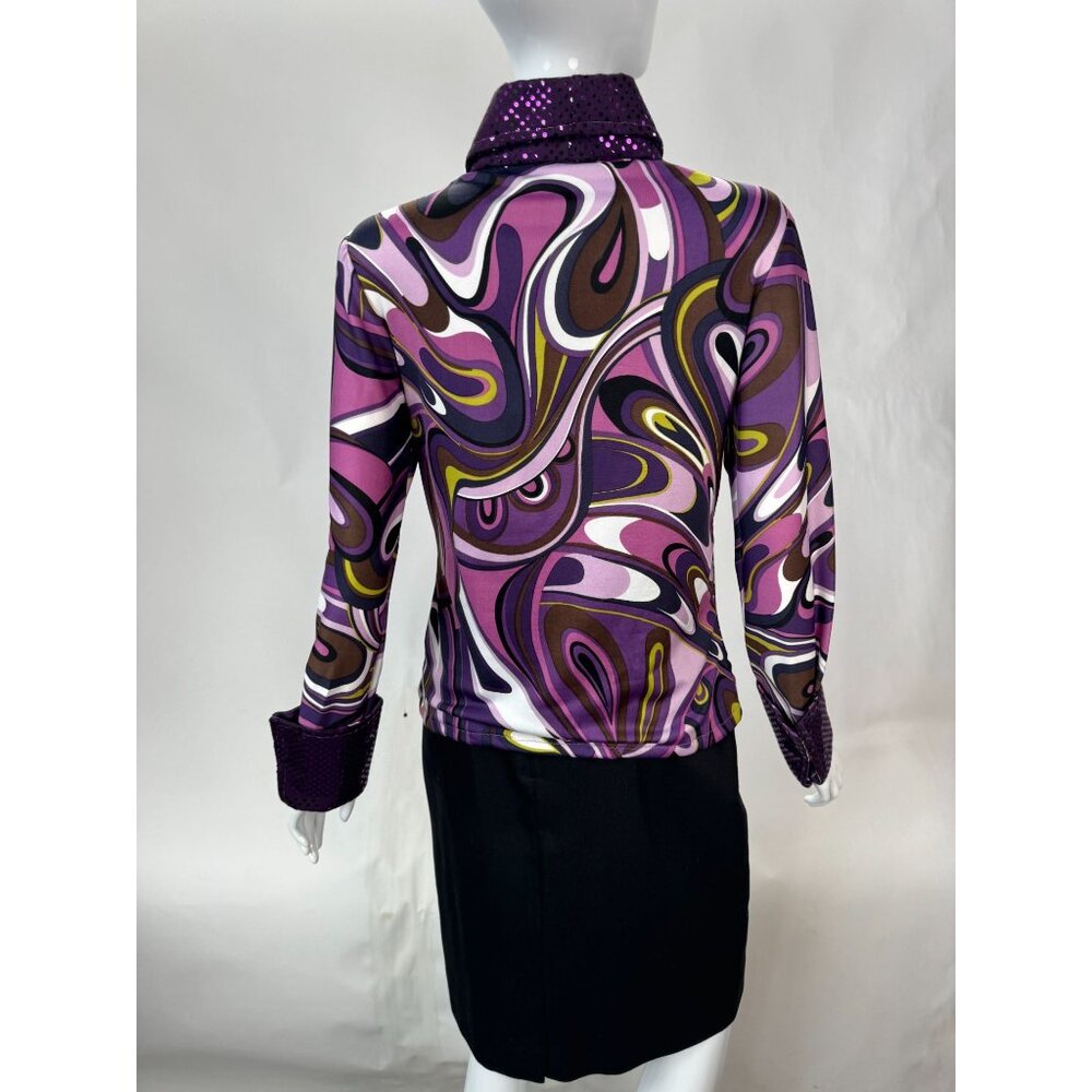 Psychedelic Patterned Jacket With Sequin Collar &… - image 2